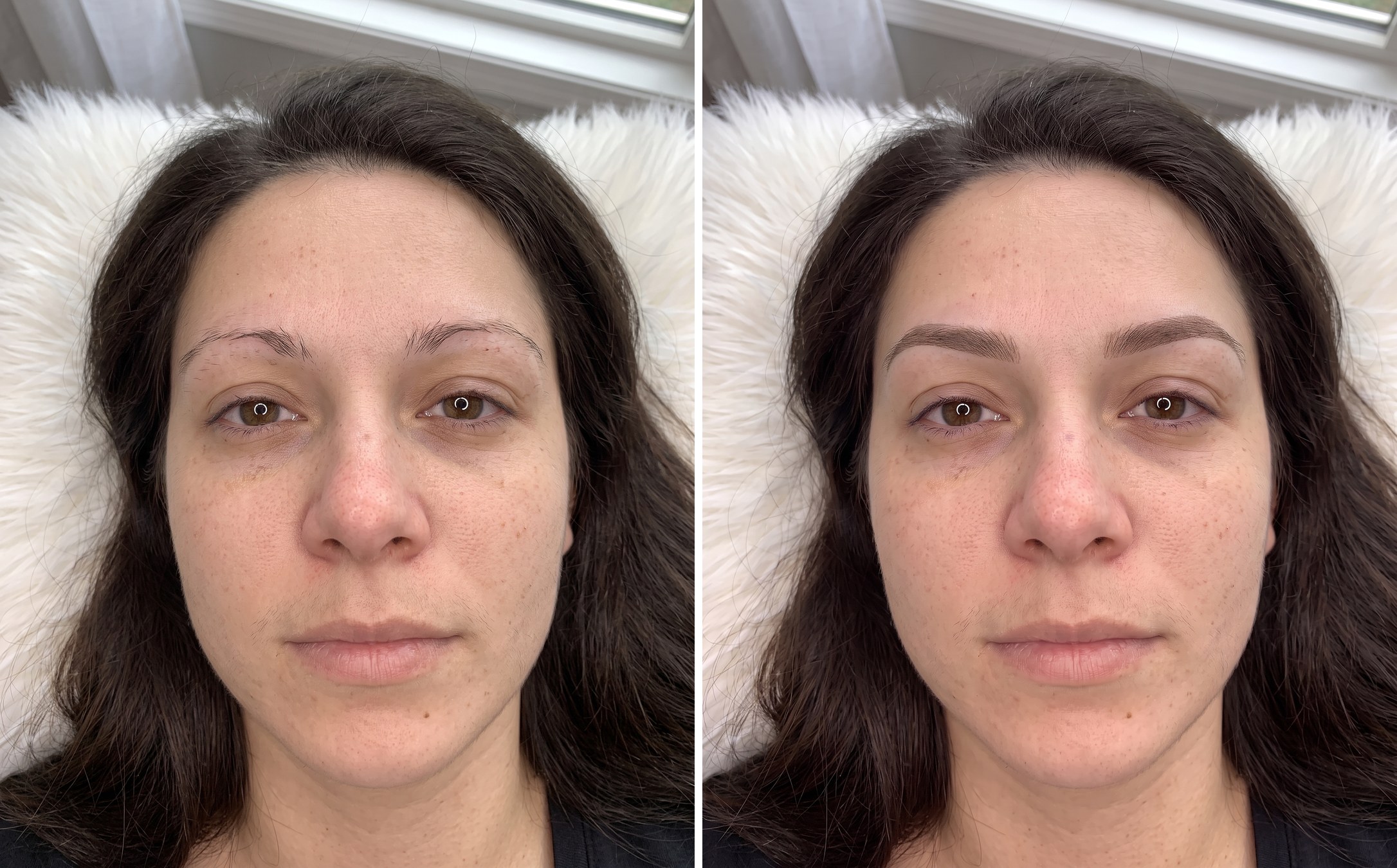 Ombre brow transformation, result one